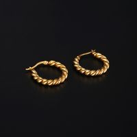 1 Pair Retro Twist Plating 304 Stainless Steel 18K Gold Plated Earrings main image 4