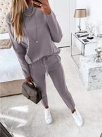 Daily Street Women's Casual Solid Color Cotton Blend Polyester Pants Sets Pants Sets main image 5