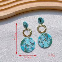 1 Pair Pastoral Classic Style Round Dots Ditsy Floral Plating Alloy Soft Clay 14k Gold Plated Drop Earrings sku image 9
