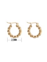 1 Pair Retro Twist Plating 304 Stainless Steel 18K Gold Plated Earrings main image 5
