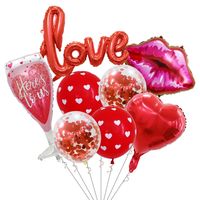 Valentine's Day Cute Romantic Letter Heart Shape Aluminum Film Wedding Party Balloons main image 5