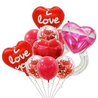 Valentine's Day Cute Romantic Letter Heart Shape Aluminum Film Wedding Party Balloons main image 3