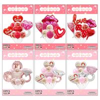 Valentine's Day Cute Romantic Letter Heart Shape Aluminum Film Wedding Party Balloons main image 1