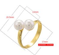 Casual Elegant Simple Style Heart Shape Copper Plating Inlay Artificial Pearls Copper Zircon 18k Gold Plated Open Rings main image 4