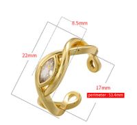 Casual Elegant Simple Style Heart Shape Copper Plating Inlay Artificial Pearls Copper Zircon 18k Gold Plated Open Rings main image 2