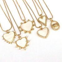 Simple Style Heart Shape Shell Plating Inlay Zircon Gold Plated Women's Pendant Necklace main image 3