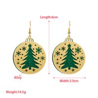 1 Pair Cute Round Christmas Tree Santa Claus Plating Carving Alloy Gold Plated Drop Earrings main image 6