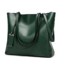 Women's Pu Leather Solid Color Streetwear Square Zipper Tote Bag sku image 2