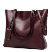Women's Pu Leather Solid Color Streetwear Square Zipper Tote Bag sku image 6