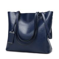 Women's Pu Leather Solid Color Streetwear Square Zipper Tote Bag sku image 3
