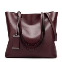Women's Pu Leather Solid Color Streetwear Square Zipper Tote Bag main image 7