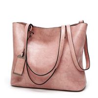 Women's Pu Leather Solid Color Streetwear Square Zipper Tote Bag main image 4