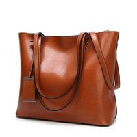 Women's Pu Leather Solid Color Streetwear Square Zipper Tote Bag sku image 8