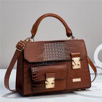 Women's Pu Leather Solid Color Elegant Square Flip Cover Handbag sku image 3