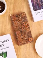 Women's Flower Pu Leather Zipper Wallets sku image 9