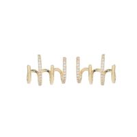 1 Pair Simple Style Classic Style Circle Plating Inlay Copper Zircon 14k Gold Plated Ear Studs main image 4