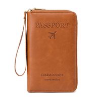 Unisex Elegant Solid Color Pu Leather Waterproof Passport Holders main image 3