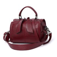 Women's Pu Leather Solid Color Vintage Style Square Zipper Handbag sku image 2