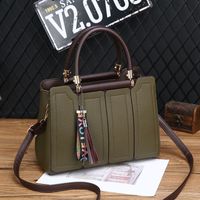 Women's Pu Leather Solid Color Streetwear Square Zipper Handbag sku image 2