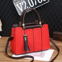Women's Pu Leather Solid Color Streetwear Square Zipper Handbag sku image 1