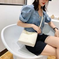Women's Pu Leather Solid Color Streetwear Square Zipper Square Bag main image 2