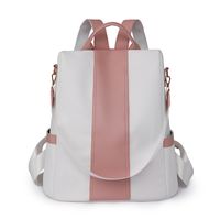 Waterproof Color Block Casual Daily Women's Backpack sku image 3