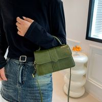 Women's Pu Leather Solid Color Streetwear Square Flip Cover Handbag main image 4