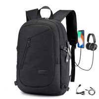 Unisex Solid Color Oxford Cloth Zipper Functional Backpack Laptop Backpack sku image 2
