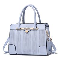 Women's Pu Leather Stripe Elegant Square Zipper Handbag sku image 2