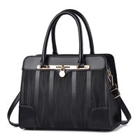 Women's Pu Leather Stripe Elegant Square Zipper Handbag sku image 7