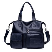 Women's Pu Leather Solid Color Vintage Style Square Zipper Handbag main image 3