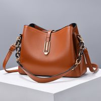 Women's Pu Leather Solid Color Vintage Style Square Zipper Shoulder Bag sku image 6