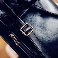 Women's Pu Leather Letter Solid Color Elegant Bucket Zipper Bag Sets main image 2
