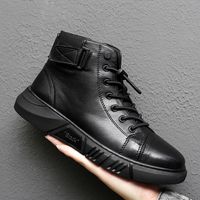 Men's Casual Solid Color Round Toe Classic Boots main image 1
