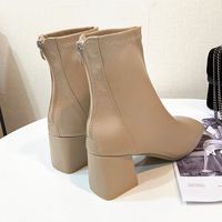 Women's Streetwear Solid Color Square Toe Classic Boots sku image 7