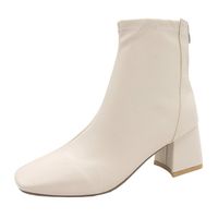Women's Streetwear Solid Color Square Toe Classic Boots sku image 13
