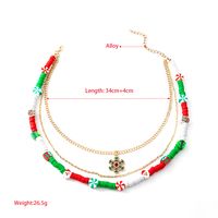 Cute Christmas Tree Bell Snowflake Alloy Plating Inlay Crystal Gold Plated Christmas Unisex Pendant Necklace main image 9