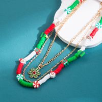Cute Christmas Tree Bell Snowflake Alloy Plating Inlay Crystal Gold Plated Christmas Unisex Pendant Necklace main image 7