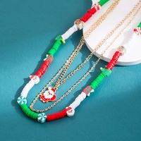Cute Christmas Tree Bell Snowflake Alloy Plating Inlay Crystal Gold Plated Christmas Unisex Pendant Necklace main image 5