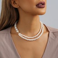 Vintage Style Lady Round Imitation Pearl Beaded Women's Layered Necklaces main image 6