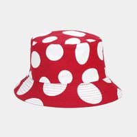Unisex Cute Sweet Simple Style Polka Dots Mushroom Embroidery Printing Wide Eaves Bucket Hat main image 5