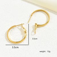 1 Pair IG Style Basic Round Plating 201 Stainless Steel 18K Gold Plated Earrings main image 6
