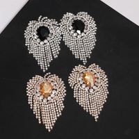 1 Pair Retro Luxurious Solid Color Plating Inlay Alloy Rhinestones Gold Plated Silver Plated Drop Earrings main image 1
