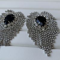 1 Pair Retro Luxurious Solid Color Plating Inlay Alloy Rhinestones Gold Plated Silver Plated Drop Earrings main image 5