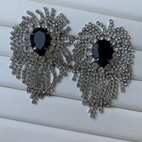 1 Pair Retro Luxurious Solid Color Plating Inlay Alloy Rhinestones Gold Plated Silver Plated Drop Earrings main image 4