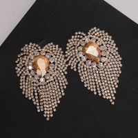 1 Pair Retro Luxurious Solid Color Plating Inlay Alloy Rhinestones Gold Plated Silver Plated Drop Earrings sku image 1