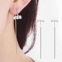 1 Pair Simple Style Solid Color Inlay Copper Pearl White Gold Plated Drop Earrings main image 1