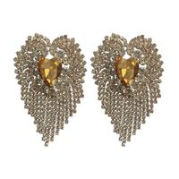 1 Pair Retro Luxurious Solid Color Plating Inlay Alloy Rhinestones Gold Plated Silver Plated Drop Earrings main image 3