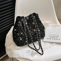 Women's Special Material Sequins Vintage Style Bucket String Bucket Bag main image 5