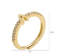 Simple Style Letter Sterling Silver Plating Inlay Zircon Gold Plated Silver Plated Rings main image 2